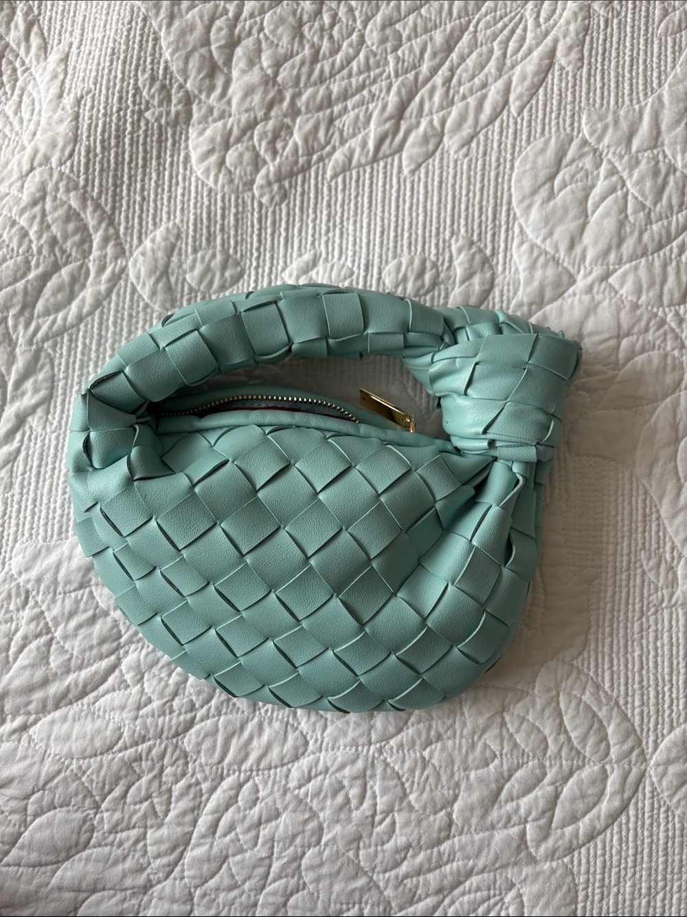 Amazon Mint Woven Knot Handle Wristlet